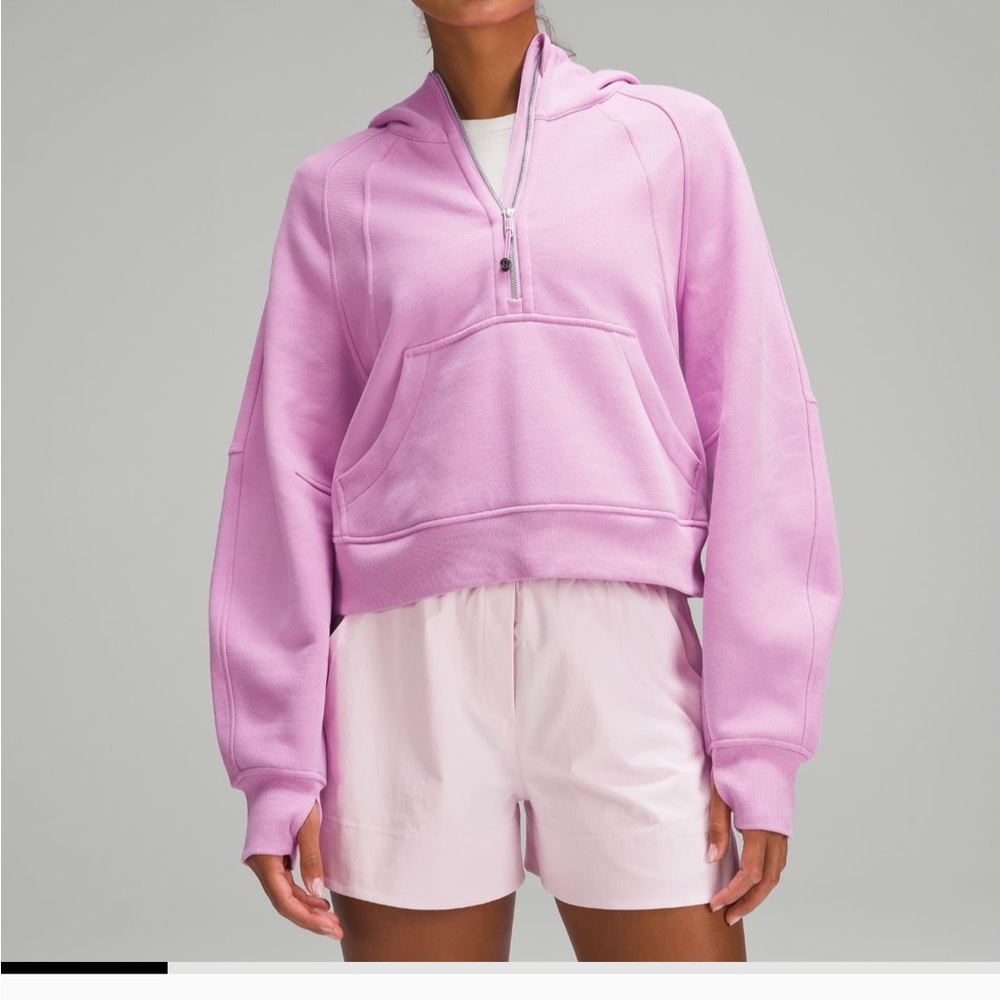 NWT Scuba Oversized Half Zip Hoodie - Dahlia Mauve